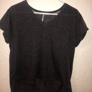 Dark heathered grey v neck